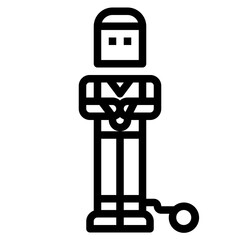 prisoner line icon style