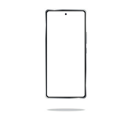 smartphone mockup with white screen, mobile phone template with blank screen isolated on white background