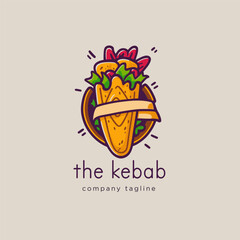 Vector logo template for restaurant, cafe, bar, fast food. Doner kebab.