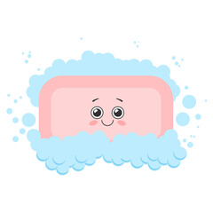 Cute soap character. Vector illustration