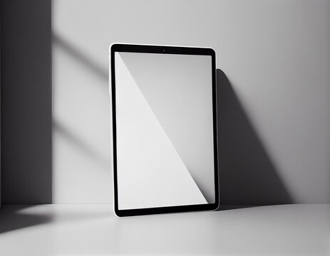 Minimalist Blank iPad Tablet Mockup Scene Created with Generative AI