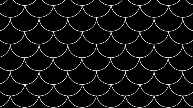 Black background in the form of fish scales seamless pattern