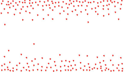 Red Confetti Vector White Backgound. Love Heart