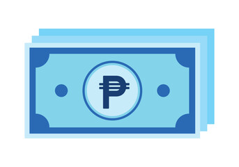 Philippine Pesos Paper Money for Cash Payment Icon Clipart Vector Illustration