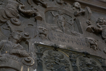 Antique religious frescoes.Wroclaw,Poland.