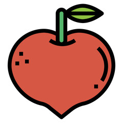 peach filled outline icon style