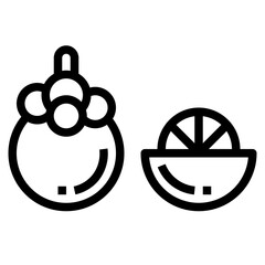 mangosteen line icon style