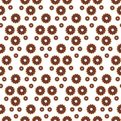 Seamless pattern with glazed donuts