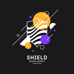 Shield, a symbol of protection and reliability. Composition of graphic elements.