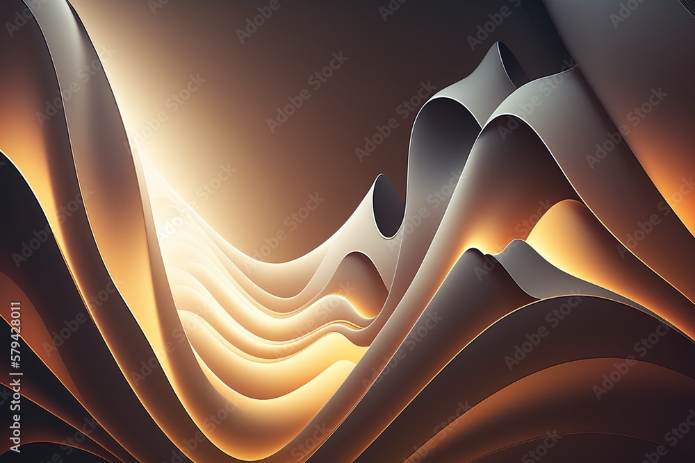 Poster fluid and harmonious wavy background - generative ai