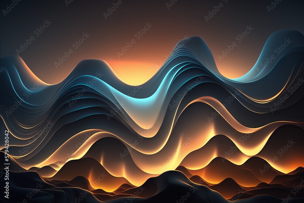 Poster abstract wavy background with a dreamy feel - generative ai