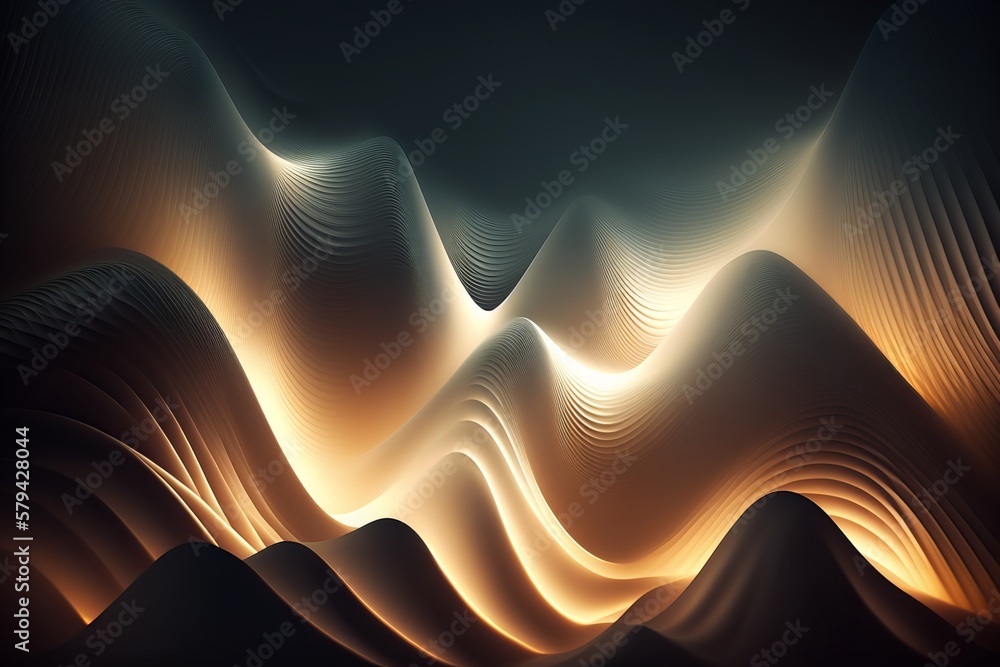 Poster mesmerizing wavy background with vibrant colors - generative ai
