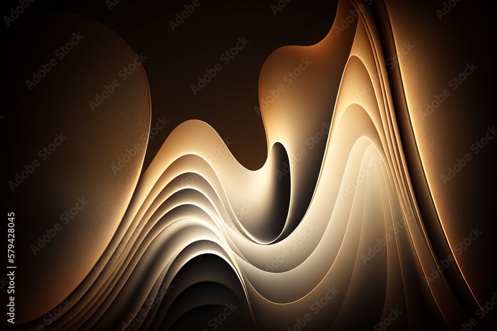 Poster layers of lights creating a stunning wavy effect - generative ai