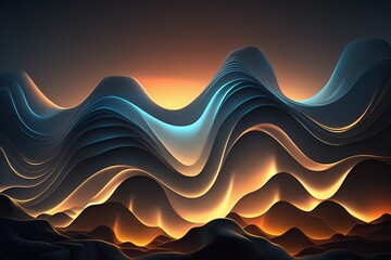 Abstract wavy background with a dreamy feel - Generative AI