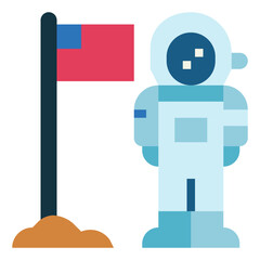 astronaut flat icon style