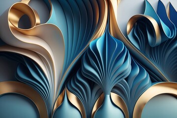 Dazzling blue layers: the abstract background that adds the perfect touch - Generative AI