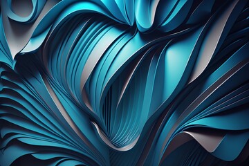 Dive into the depths of fashion with this abstract blue layered background - Generative AI