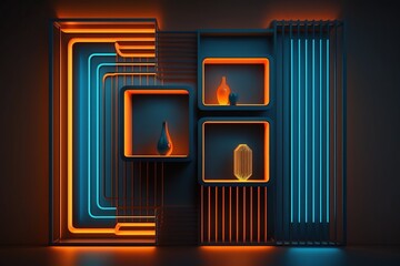 Neon lights: Abstract background with mesmerizing glowing lines - Generative AI