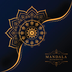 Luxury mandala background with golden arabesque pattern arabic islamic east style.