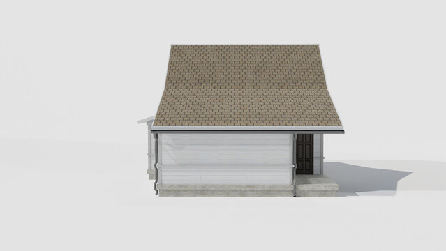 3D render of an American country house. game ready model. High detail.