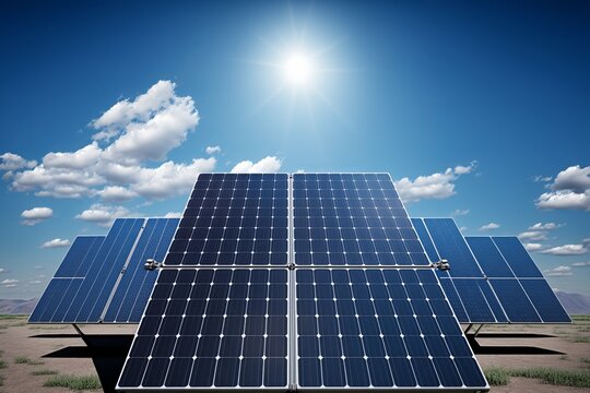 Sky High Savings: Solar Panels on a Sunny Day - Generative AI