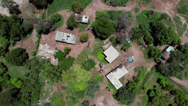 Aerial view of the old town of Navajoa, Mexico on a sunny day
