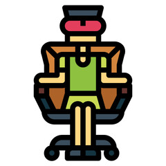 playing vr filled outline icon style