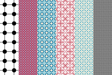 Seamless set of pattern. Ornamental wallpaper. Modern design, digital paper. Vector abstract artwork.	