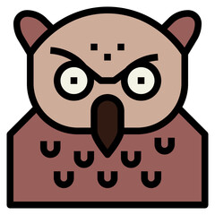 owl filled outline icon style