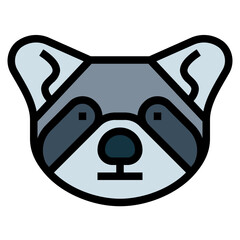 raccoon filled outline icon style