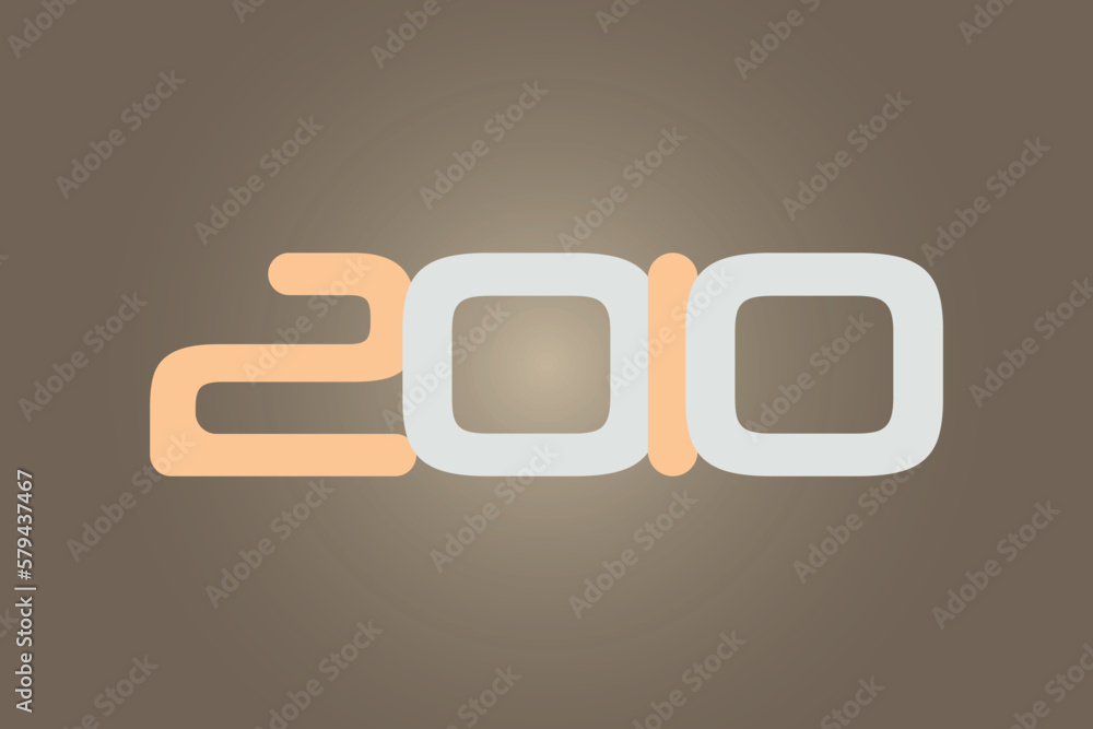 Poster year 2010 numeric typography text vector design on gradient color background. 2010 historical calend