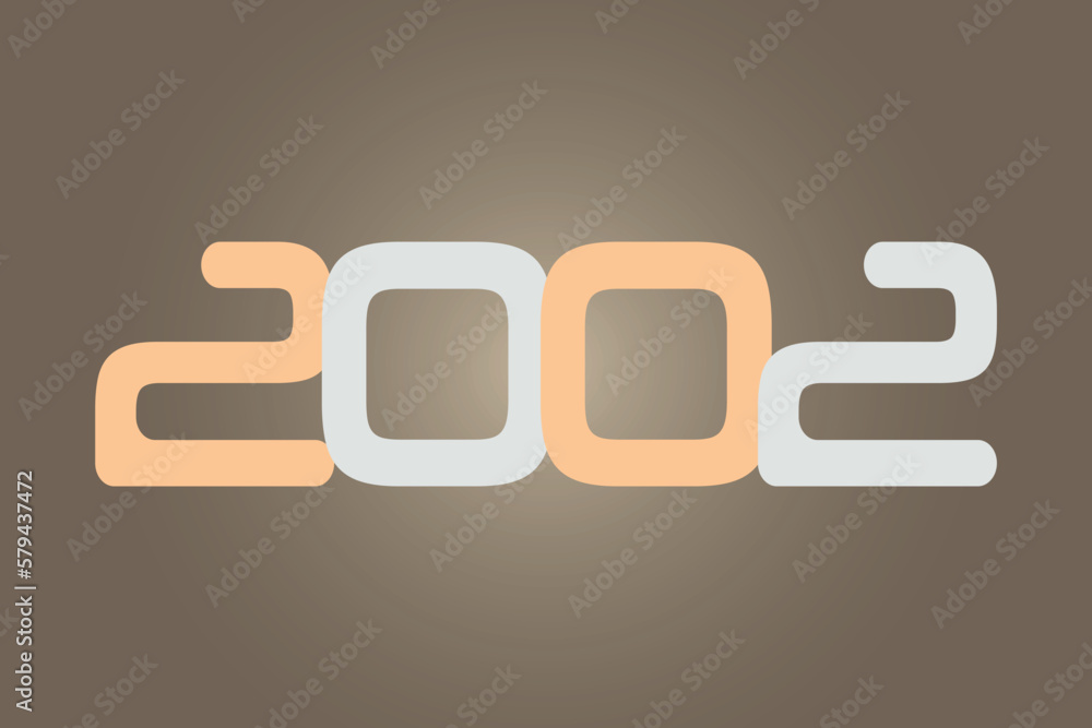 Poster year 2002 numeric typography text vector design on gradient color background. 2002 historical calend