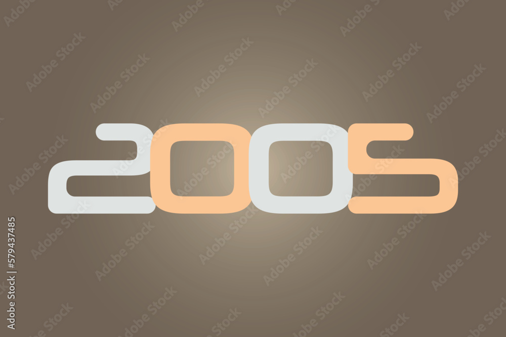 Poster year 2005 numeric typography text vector design on gradient color background. 2005 historical calend