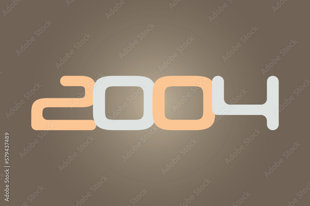 Poster year 2004 numeric typography text vector design on gradient color background. 2004 historical calend
