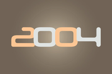 Year 2004 numeric typography text vector design on gradient color background. 2004 historical calendar year logo template design. 