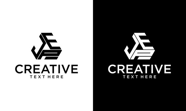  letter symbol JPE or EJP triangle modern logo