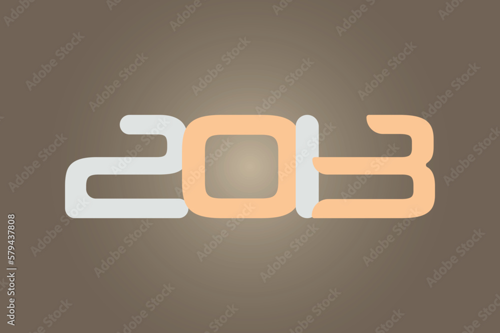 Poster year 2013 numeric typography text vector design on gradient color background. 2013 historical calend