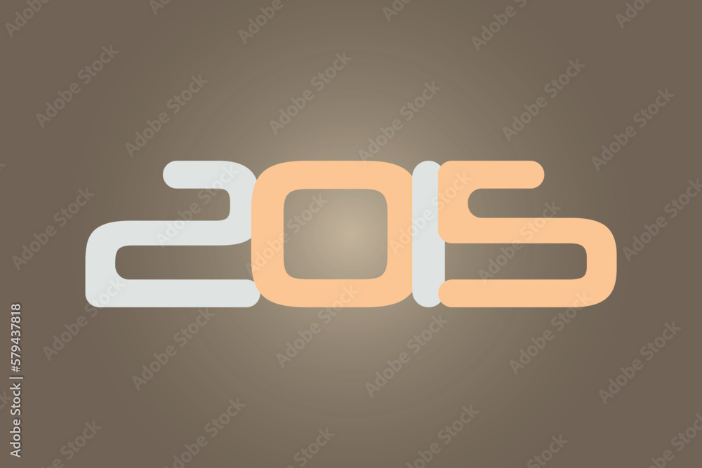 Poster year 2015 numeric typography text vector design on gradient color background. 2015 historical calend