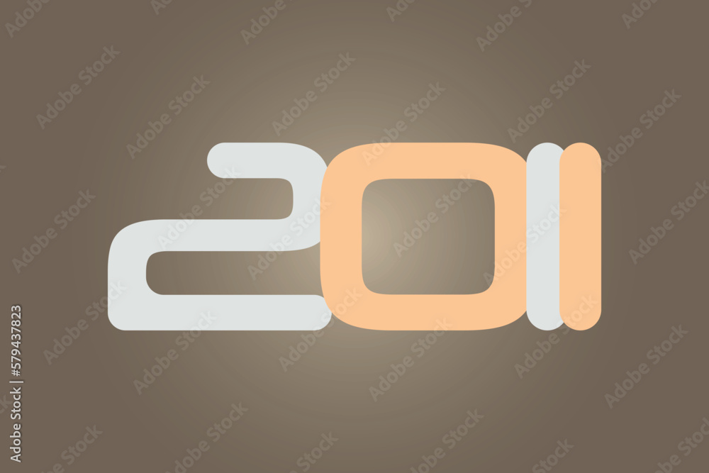 Poster year 2011 numeric typography text vector design on gradient color background. 2011 historical calend