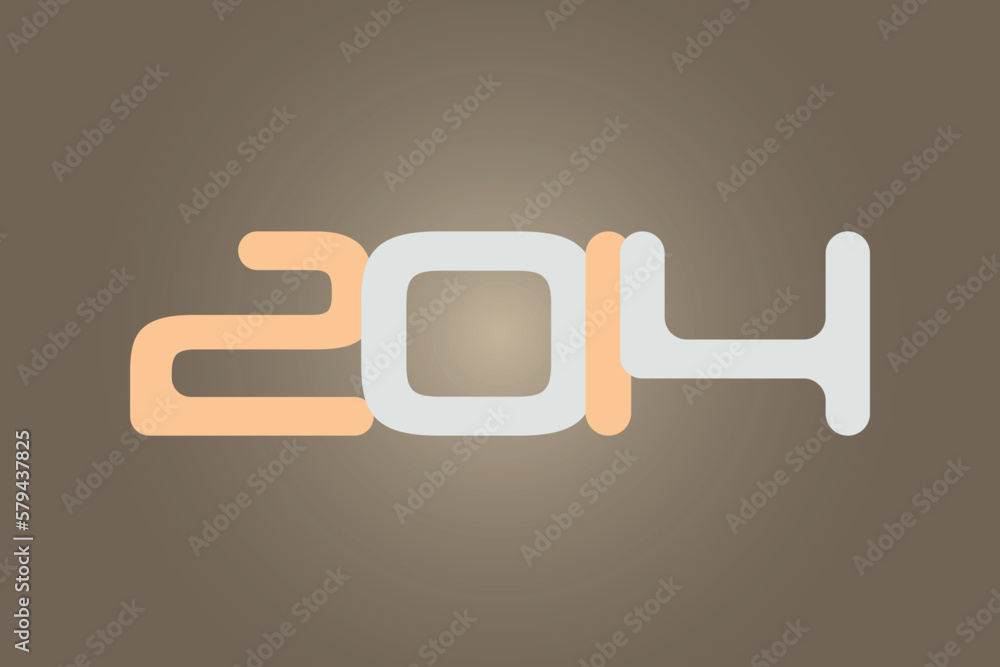 Poster year 2014 numeric typography text vector design on gradient color background. 2014 historical calend