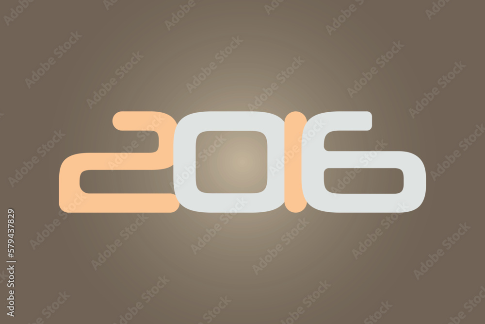 Poster year 2016 numeric typography text vector design on gradient color background. 2016 historical calend
