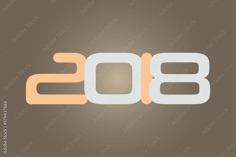 Poster year 2018 numeric typography text vector design on gradient color background. 2018 historical calend