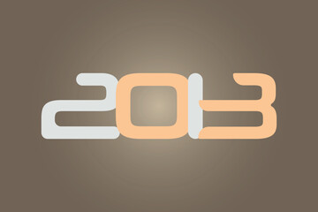 Year 2013 numeric typography text vector design on gradient color background. 2013 historical calendar year logo template design. 