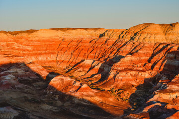 The Wucai City Scenic Area near Urumqi, Xinjiang, has a magnificent and dazzling Danxia landform