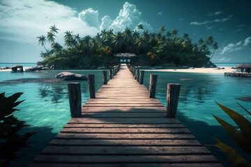 Dock to a tropical island generative ai