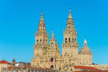 Fototapeta na wymiar Santiago de Compostela Cathedral in the evening
