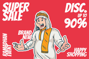 Ramadan Super Sale promotion poster banner for display product