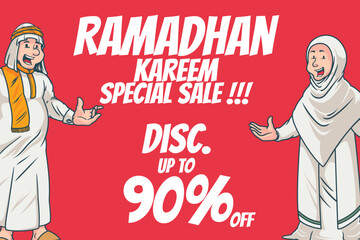 Ramadan Super Sale promotion poster banner for display product