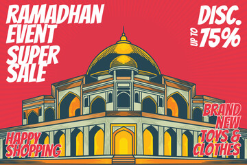 Ramadan Super Sale promotion poster banner for display product