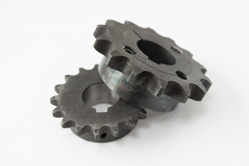 drive sprocket for driving chain on a white background - obrazy, fototapety, plakaty